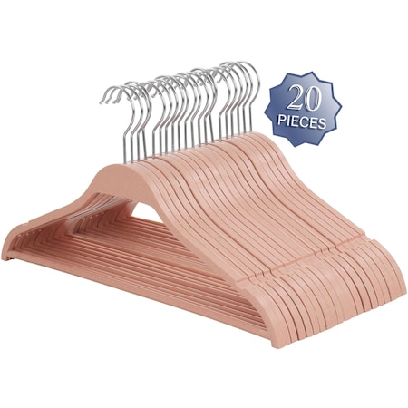 Elama Home 20 Piece Biodegradable Coat Hangers in Pink ELH-6010-PINK