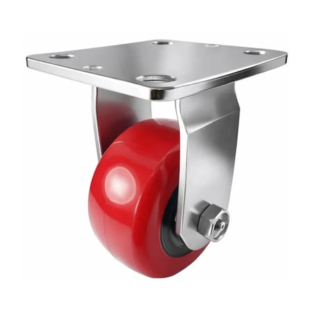 Hyw Products Heavy Duty Caster 4in x 2in Polyurethane on Plastic Wheel Stainless Steel - Rigid 40-40R-A1-PU(STS)