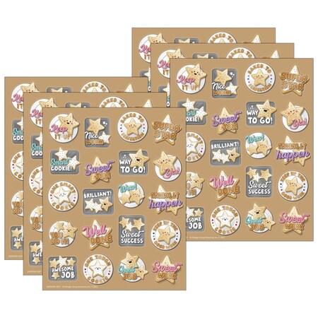 Eureka Star Cookies Sugar Cookie Scented Stickers, 80-Piece Set, 6PK 650334