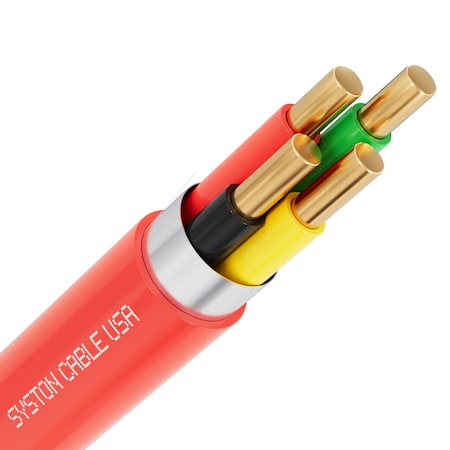 Syston Cable Technology 18/4 Fire Alarm Burglar Station Wire Cable, 100% Solid Copper, FPLR Shielded, UL/ETL Listed, 100ft 6517-100RD