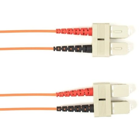 Black Box OM1 62.5/125 Multimode Fiber Optic Patch Cable - OFNR PVC, SC to SC, Orange, 2-m FOCMR62-002M-SCSC-OR