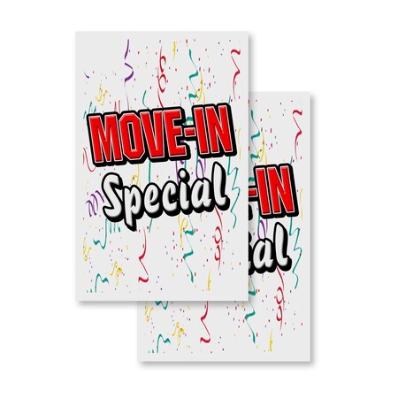 Signmission Move-in Special, Vinyl Decals Only 24 Inch x 36 Inch, Vinyl Decal, 2PK DSB-2436-2PACK-Move-in Special
