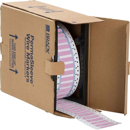 Brady PermaSleeve Heat Shrink Wire and Cable Labels 3/8 in. for 3 in., 1 in. Pink Double-Sided 3PS-375-2-PK-S-2