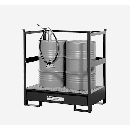Enpac Steel Stacker, 2 Drum, 54x34x55", 66 gal Spill Capacity, 2 Drums, 1,200 lb Load Capacity 9012-BU