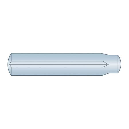 Huyett Type A3 Grooved Pin, Zinc Plated, 0.125 in Dia x 0.123 in Small End Dia x 0.500 in L GP-0125-0500-A3