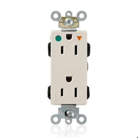 Leviton Straight Blade Receptacle, 5-15R, 15 A, 125V AC, Isolated Ground MD820-IGT