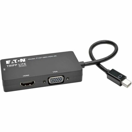 Tripp Lite 6IN MINI DISPLAYPORT TO VGA / DVI / HDMI ADAPTER CONVERTER 4KX 2K 6INCH P137-06N-HDV-4K