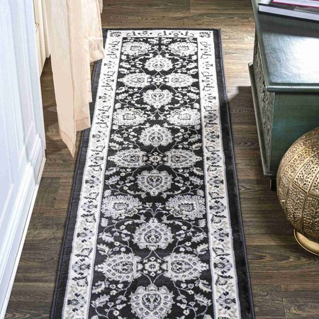 Jonathan Y Cherie French Cottage Black/Cream 2 ft. x 8 ft. Runner Rug MDP505D-28