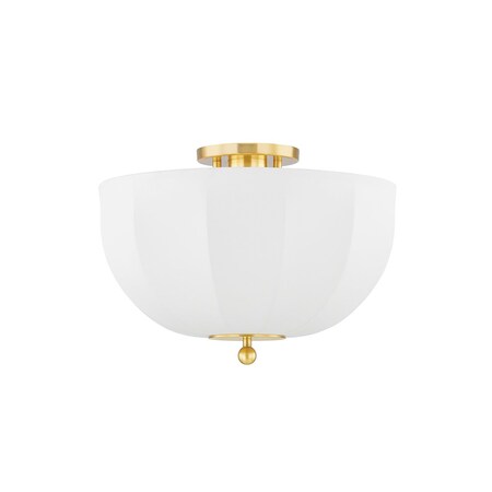 Mitzi Home Ec. X Meshelle 1 Light Flush Mount 30.25 In. Aged Brass H816601-AGB