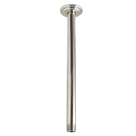 Kingston Brass 12" Rain Drop Ceiling Mount Shower Arm with Round Flange, Polished Nickel K211C6