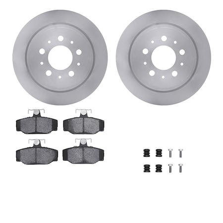 Dynamic Friction Co DFC Brake Rotor with 5000 Brake Pads and Hardware Kit 6512-27187