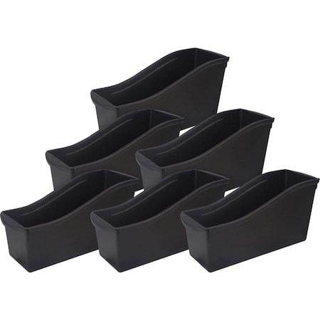 Back2Basics Plastic Book Bin, Black - Large - Set of 6 BA3747081
