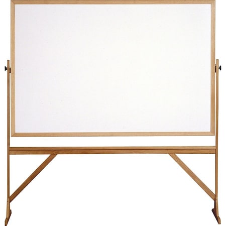 Ghent Dry Erase Board, Plastic, 72 in, 48 in, Wood Frame, White, Gloss RMM46