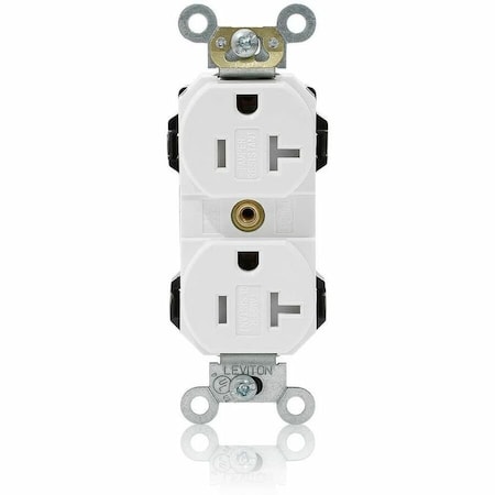 Leviton Lev-Lok Commercial Grade Tamper Resistant Duplex Receptacle, 20 Amp, 125 Volt MT563-SW