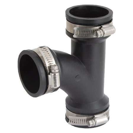 Prosource Flexible Pipe Tee, PVC, Black QT-150