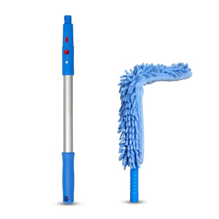 Gritt Commercial 22 Flexible Wand Duster With Microfiber and Chenille Sleeve and 20 Pole GRI175-20I