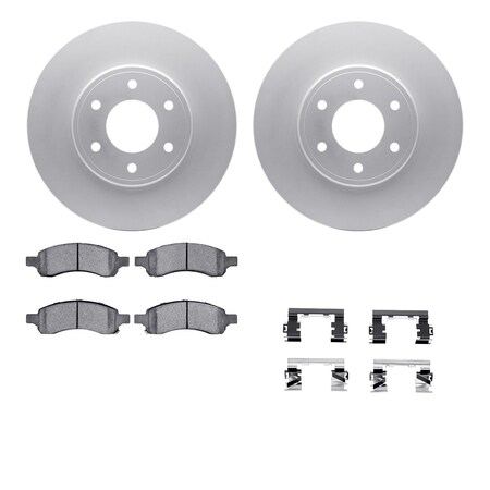 Dynamic Friction Co DFC GEOSPEC Coated Rotors with 5000 Brake Pads - Ceramic and Hardware 4512-47112
