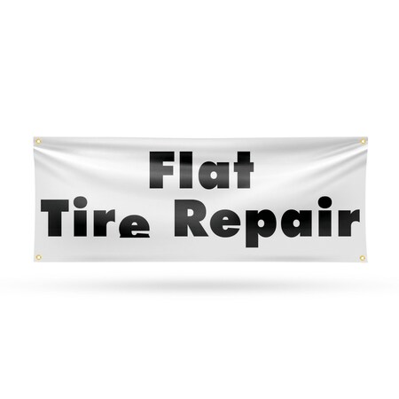Signmission Flat Tire Repair, 18 Inch x 48 Inch, Vinyl Banner B-30633