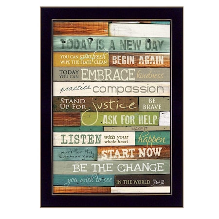 Homeroots Today is a New Day 1 Black Framed Print Wall Art 415471