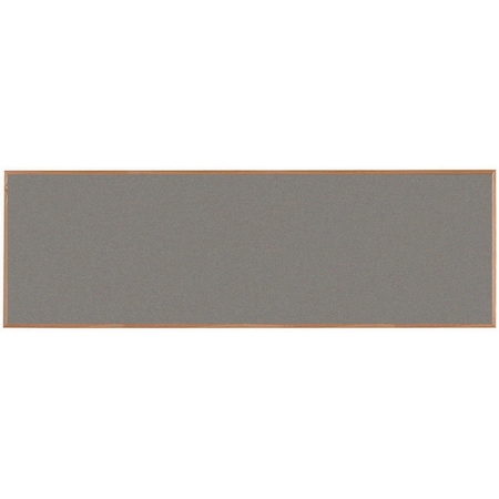 Aarco VIC Cork Bulletin Board, Red Oak Frame, Clear Lacquer Finish, Mushroom Medley 48''Hx144''W OW48144208