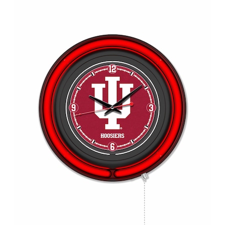 Holland Bar Stool Indiana University 15 Double Neon Wall Clock Clk15BK