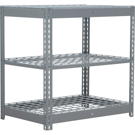 Global Industrial 3 Shelf, Commercial Duty Boltless Shelving, Starter, 48"W x 12"D x 36"H, Wire Deck B3165689