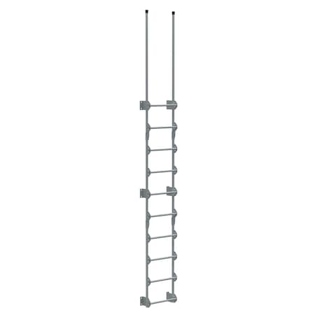 Vestil Steel Walk Through Dock Ladder 10 Step 300 Lb. Capacity Silver DKL-10-SL