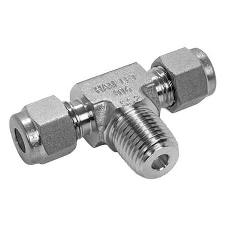 Ham-Let Tee, SS, Tube 1/2", Tube 1/2", MNPT 1/4" 772L SS 1/2 X 1/4