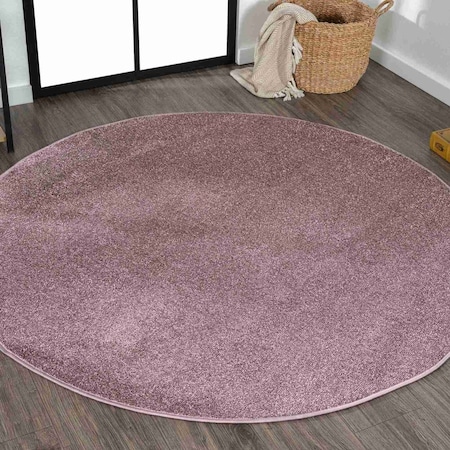 Jonathan Y Haze Solid Low-Pile Light Purple 8 ft Round Area Rug SEU100R-8R