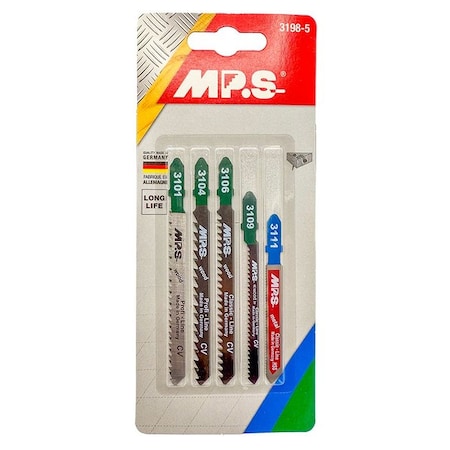 Mps Jigsaw blade assortment pack containing, 5PK 3198-5