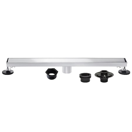 Kingston Brass 32-Inch Stainless Steel Linear Shower Drain with Reversible Tile Insert and Flat Grate BSFK3221