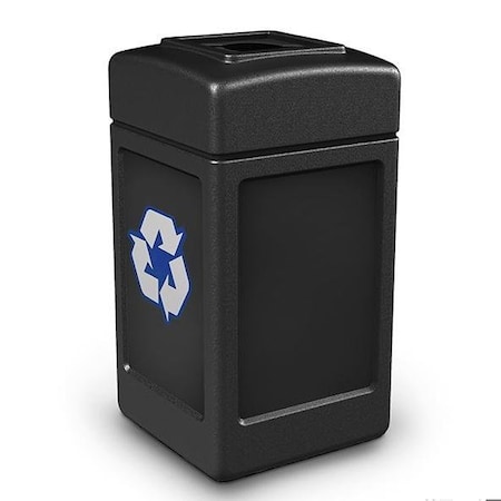 Commercial Zone Products Recycle42 Open-Top, Mixed Recycling, Black 746301