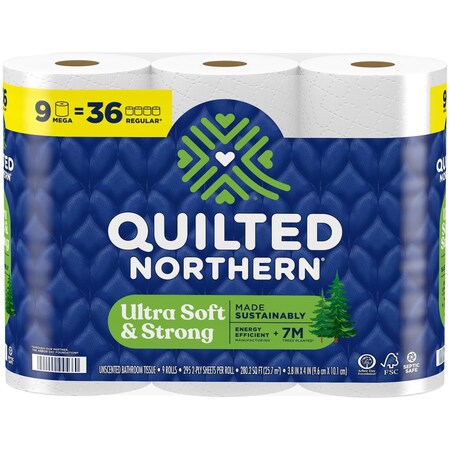 Quilted Northern Toilet Paper 9 Rolls 295 sheet 1180 in. 94566
