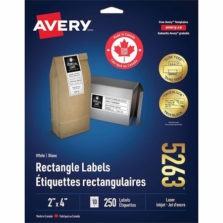 Avery Printable Shipping Labels, PK250 05263