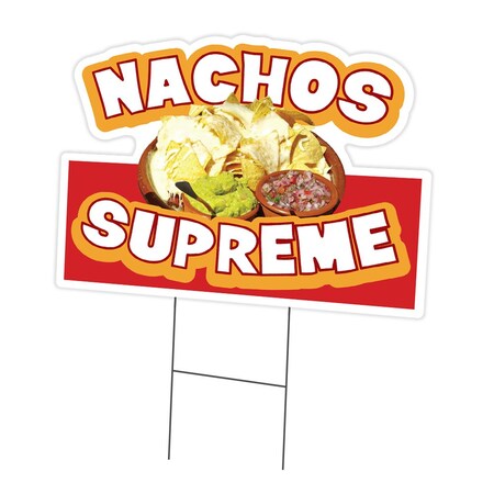 Signmission Nachos Supreme Die Cut Yard & Stake outdoor plastic coroplast window, C-DC-1216-Nachos Supreme19 C-DC-1216-Nachos Supreme19