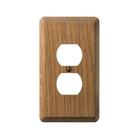 Amerelle 901D Contemporary Wood 1 Duplex Wall Plate Medium Oak 3501996