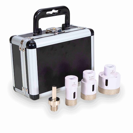 Marshalltown Arranged Diamond Tools Plumbing Kit, 3 Diamond Hole Saws, 1 Drill Adapter, 1 Heavy-Duty DTTLTC