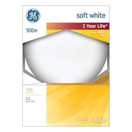 Ge INC SOFT WHITE 100W G40 49781