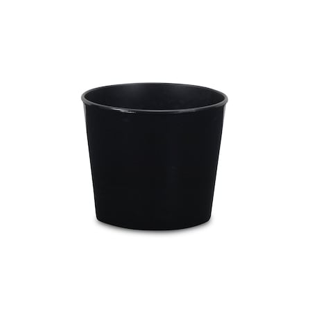 Homeroots 6in Black Recycled Plastic Indoor Outdoor Round Pot Planter 488232