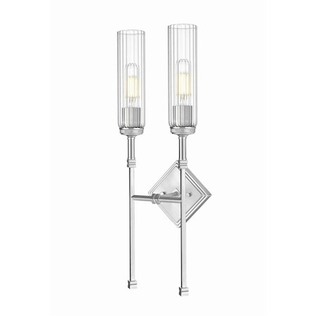 Z-Lite Esme Brushed Nickel 2 Light Wall Sconce 3047-2S-BN