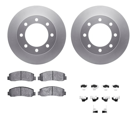 Dynamic Friction Co DFC GEOSPEC Coated Rotor- Heavy Duty Brake Pad includes Hardware 4412-54052