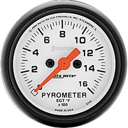 Auto Meter 2.62 in. Phantom Electric Pyrometer Gauge Kit ATM5744