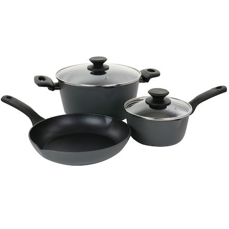 Oster Kingsway 5 Piece Aluminum Nonstick Cookware Set in Black 127745.05