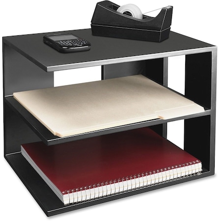 Victor Technology Corner Tray, Black, Wood, 13 1/5 in W, 9 7/10 in L, 9 4/5 in H, 3 Number of Compartments 1120-5