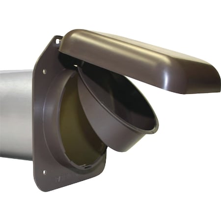 No-Pest 4'' Brown Plastic Low Profile Dryer Vent Hood NPVB
