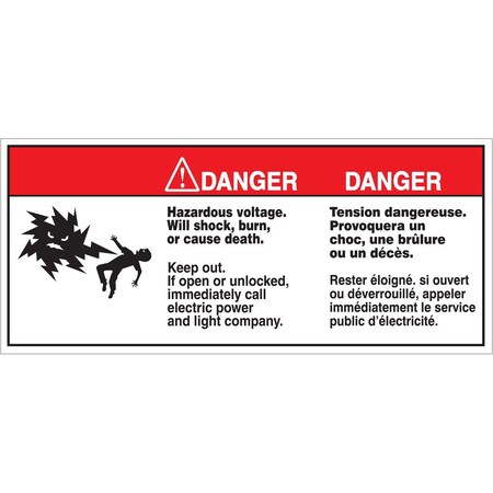 Accuform FRENCH BILINGUAL DANGER FBLELC191