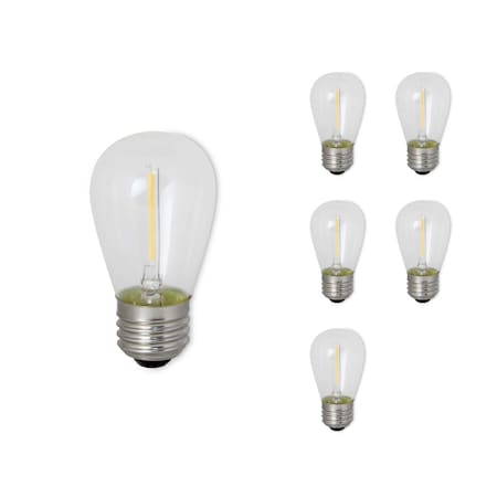 Bulbrite 11-Watt Equivalent S14 Clear Edison LED Light Bulb Warm White, 6PK 862153
