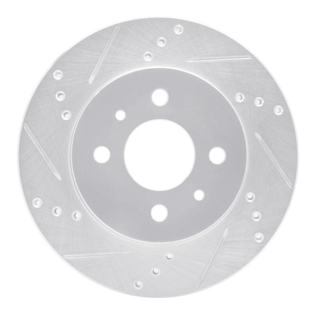 Dynamic Friction Co DFC Brake Rotor - Drilled and Slotted - Silver 631-53001L
