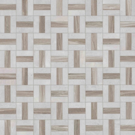 Msi Winslow Weave 12  in. X 12  in. Polished Marble Mosaic Floor And Wall Tile, 10PK ZOR-MD-0612