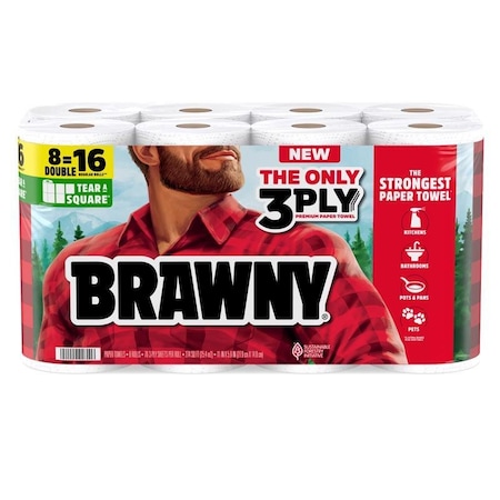 Brawny Paper Towels 76 sheet 3 ply, 8PK 446005